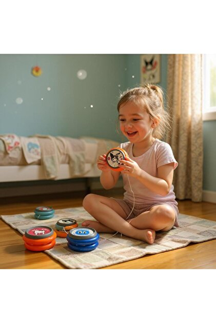 MyClean Emoji, Kuromi, Hello Kitty, Desenli Yoyo İpli Topaç Çek
