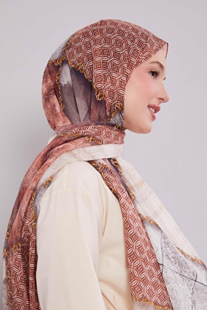 Powder Mixed Pattern Cotton Shawl