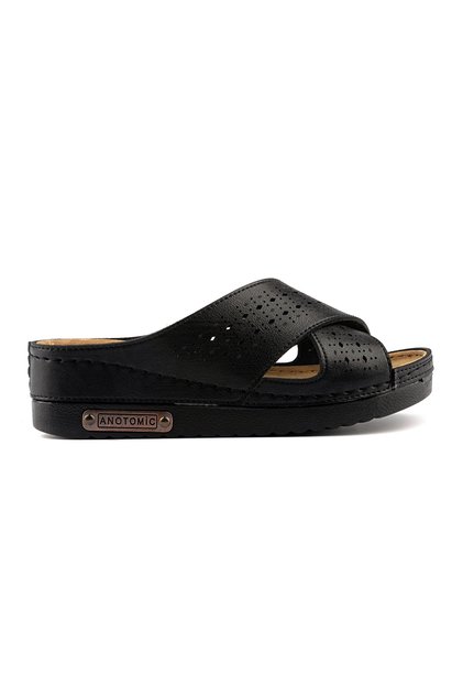 Women's Orthopedic Soft Sole Anti-Sweat Double Strap Straw Type Perforated Comfortable Mother's House Slippers