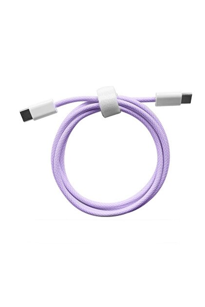 Cablu împletit tip C la tip C macaron + violet + 1 metru