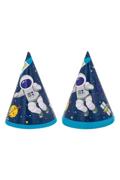 Set 6 palarii din hartie pentru petrecerea copiilor Micutul Astronaut