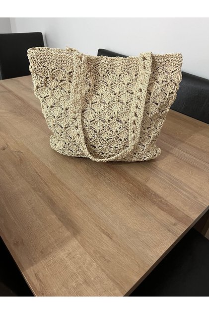 Paper Rope Knitted Handle Bag