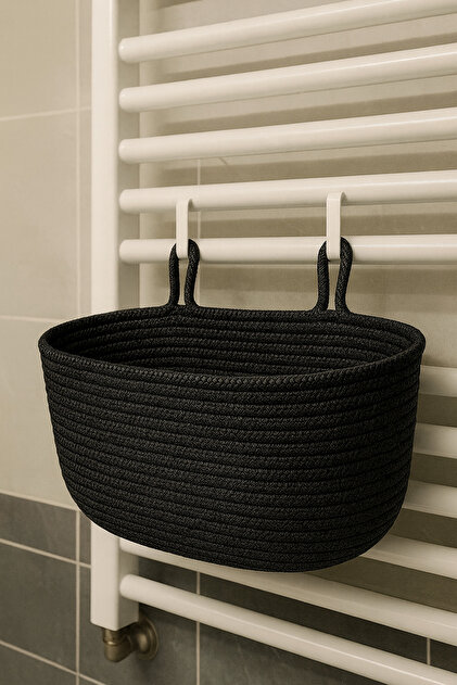 Decorative Hanging Bathroom Basket – 18×40×16 cm – Storage and Organizer Wicker Jute Basket Organizer Handcrafted