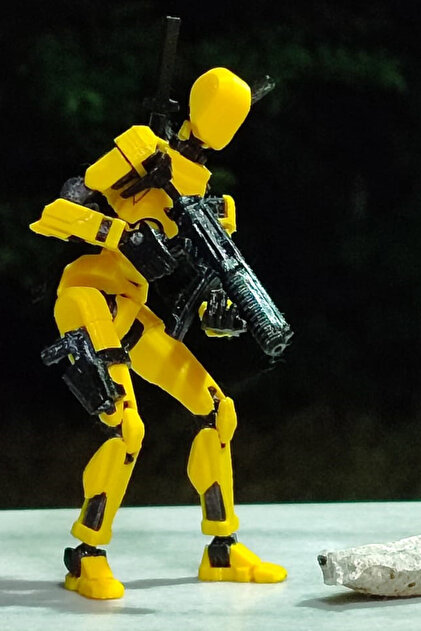 Oynar Eklemli Hareketli Robot Oyuncak Aksiyon Figürü 3D Baskı dummy 13 cm (Montajlı)