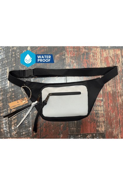 Solid Color Waterproof Canvas Waist Bag Daily Travel Use