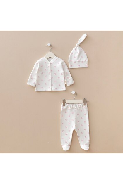 Newborn Baby Girl and Boy Cotton Hospital Release 3-Piece Baby Set with Booties Gift
