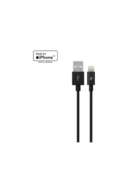 AlumiCable MFI Apple Lightning Şarj Kablosu Siyah