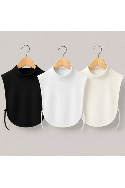 Hijab Black -White -Off White 3-Piece Neck Collar -Shawl Byk090925