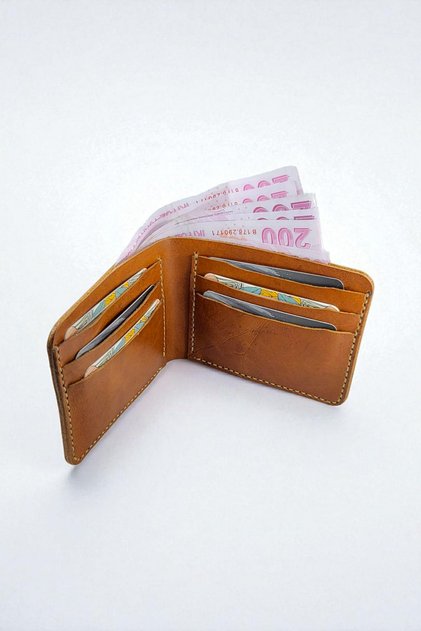 Cy Eternum Tan Genuine Leather Handmade Wallet