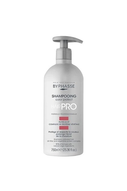 Șampon pentru păr vopsit, Byphasse, Hair Pro, Color Protect, cu filtre UV și compuși de proteine vegetale