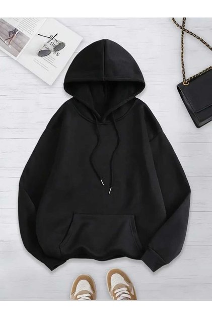 Unisex Colorful Hooded Black Sweatshirt
