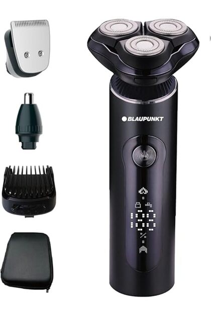 Blaupunkt 4-in-1 Shaver Grooming Kit for Men, Metal Body, Hair & Nose Trimmer, Cordless & Corded Use