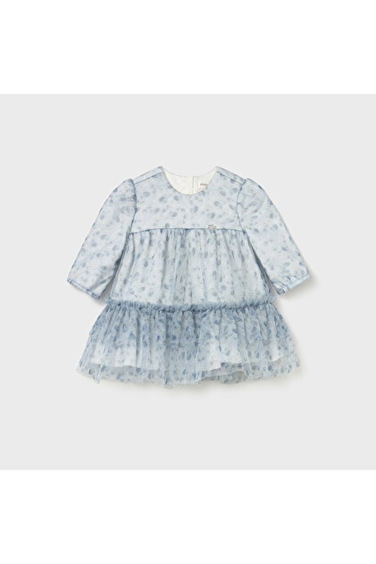 Baby Girl Embroidered Tulle Celebration Dress Bebe Blue L26K2817
