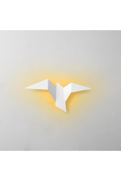 Bird Figure Modern Led Sconce with Tufts White, Ambiance Single Wall Led Lighting 3000K Yellow Light