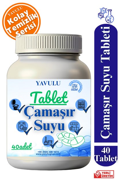 Çamaşır Suyu Tableti (1Kutu=40Tablet) Ultra Konsantre Tablet Çamaşır Suyu
