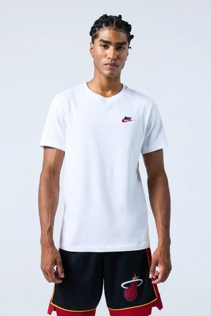 تي شيرت M Nsw Club AR4997-100 تي شيرت أبيض للرجال كاجوال