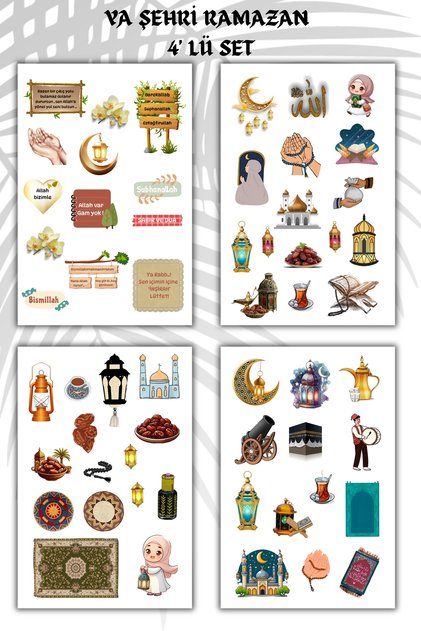 4 Sheets Ramadan/Religious/Islamic Sticker Set Ramadan Sticker's Set for Planner Agenda Bullet Journal