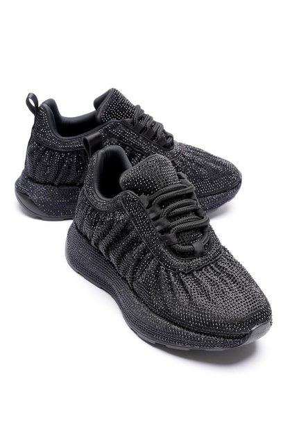 Women's Stoned Sports Shoes Platform Black Glazia