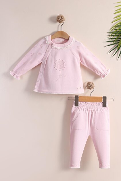 Pink Long Sleeve Baby Girl Double Set