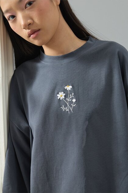 Anthracite Embroidered Bodysuit