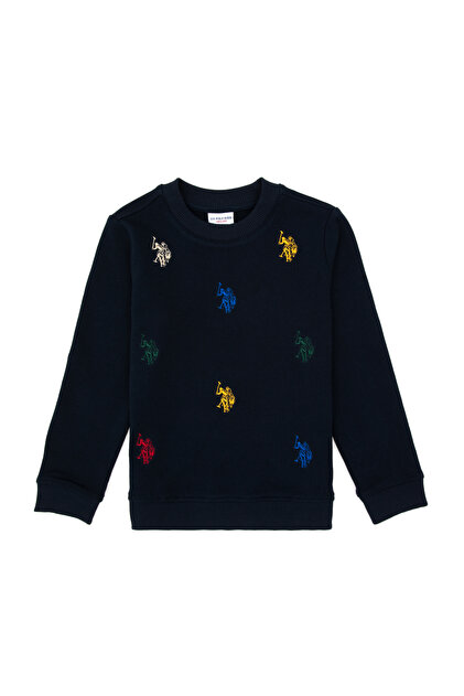 Boy's Navy Blue Crew Neck Sweatshirt 50316501-Vr033