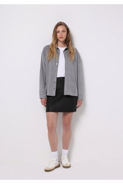 Mini Straight Zippered Women's Black Skirt
