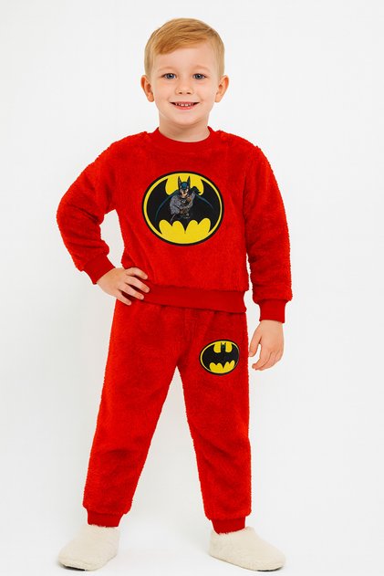 Boys' Fleece Pajama Set Printed Plush Warm Double Set