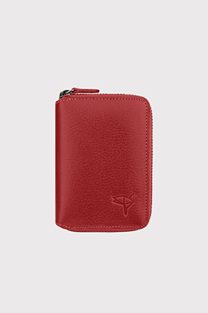 Genuine Leather Dusty Rose Unisex Card Holder Wallet