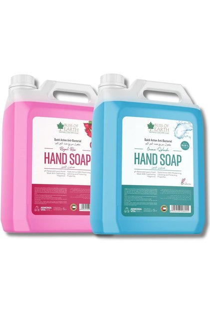 Hand Wash Liquid Refill, Refreshing Ocean Splash & Blossom Blast Combo – 5 Litre Each, Hand Soap Liquid with Moisturizing Formula & Aromatic Fragrance, Perfect for Hotel, Office & Home
