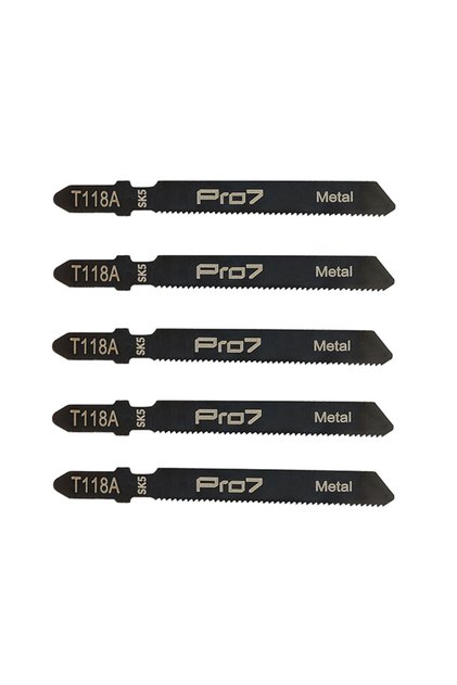شفرات المنشار الكهربائي Pro7 T118A - 5 قطع 77 مم 21 TPI شفرات على شكل حرف T للمعادن والألومنيوم