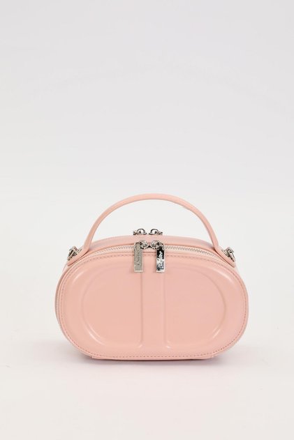 Pembe Çift Fermuarlı El Çantası