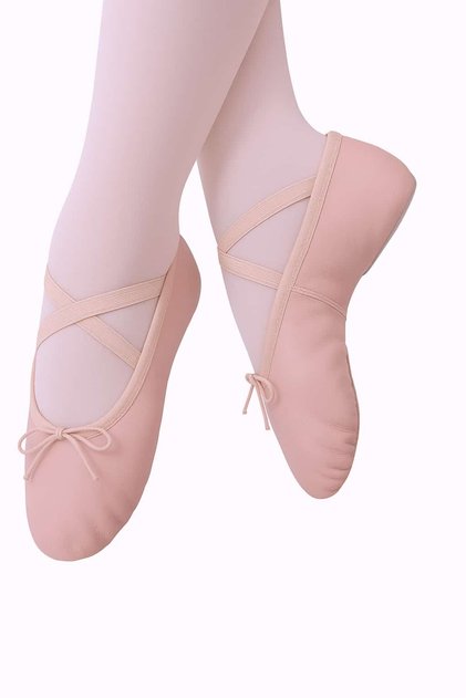 Pink Leather Ballet Shoes - Single Sole