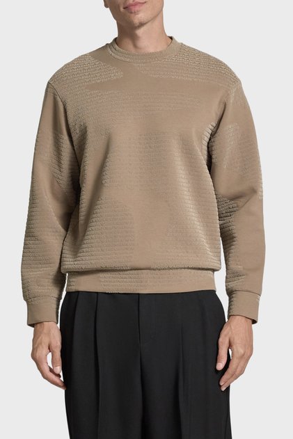 Cotton Regular Fit Crew Neck All over Logo Sweat Men's Sweat Em002900 Af10013 F6
