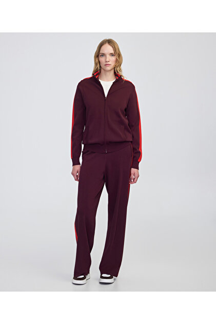 Colorblock wide leg fit pantolon