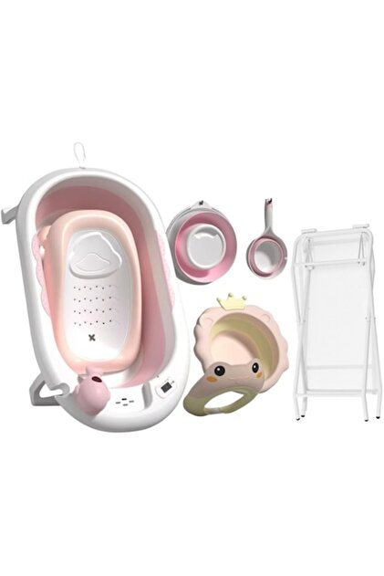 Set Complet de Baie 7in1 SplashUP Cadita Termica Pliabila- Pink Lagoon