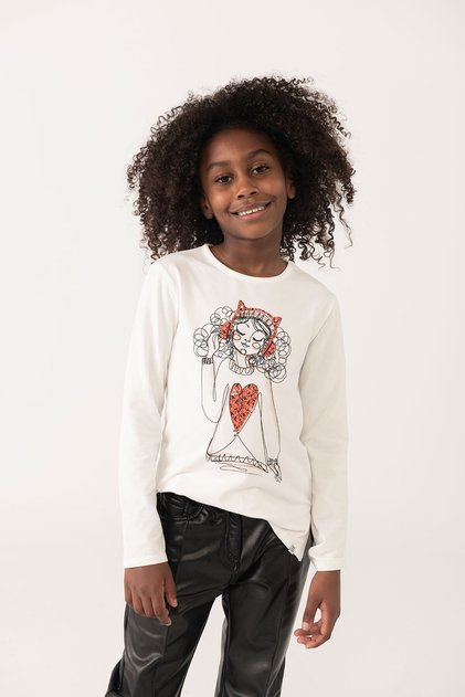 Girl's Drawing Printed Blouse