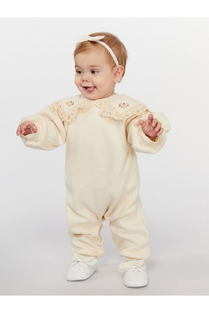 Lcw Crew Neck Floral Baby Girl Romper (W5)
