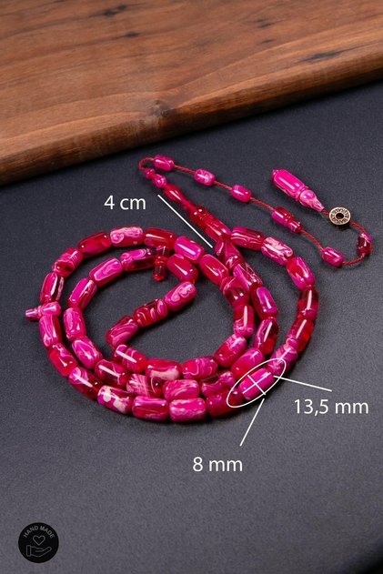 Ebruli Pink Color Special Series 45 Grain Bakelite Crimping Prayer Beads