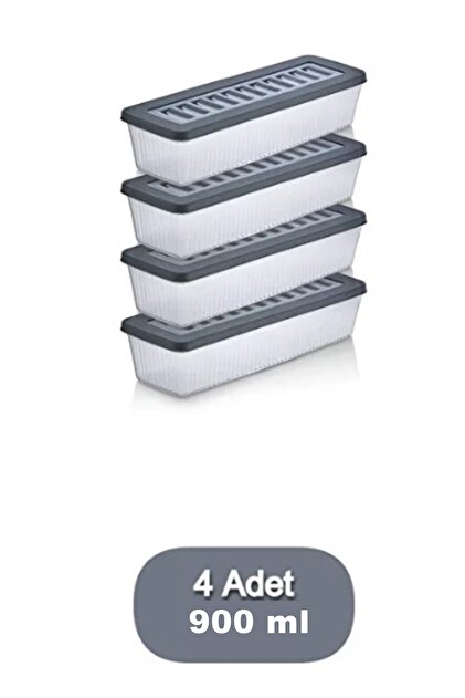 İndirimKap 4'Lü Set Yeşillik Saklama Kabı Buzdolabı Organizer