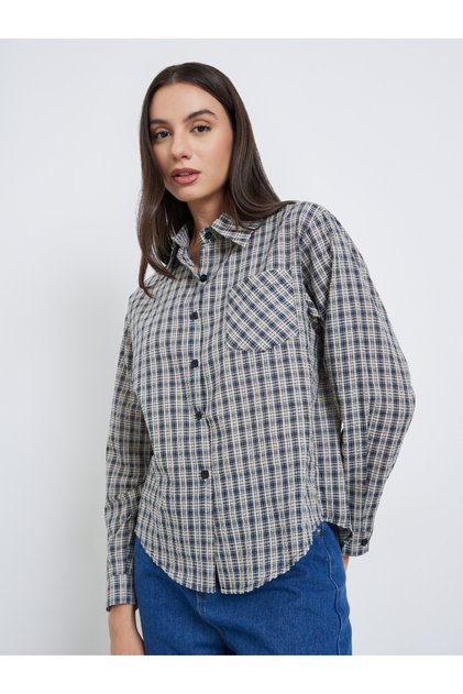 Multi Plaid Long Sleeve Shirt