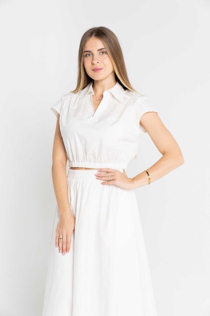 Solid Short Sleeve Crop Top