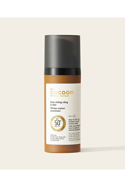 Winter Melon Sunscreen SPF50+ 50ml Lightweight Gel Cream UV Protection for Oily Acne Skin