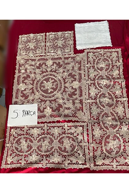 Zeynoceyiz (5 Pieces) Lace Anglez Living Room Set Machine Made