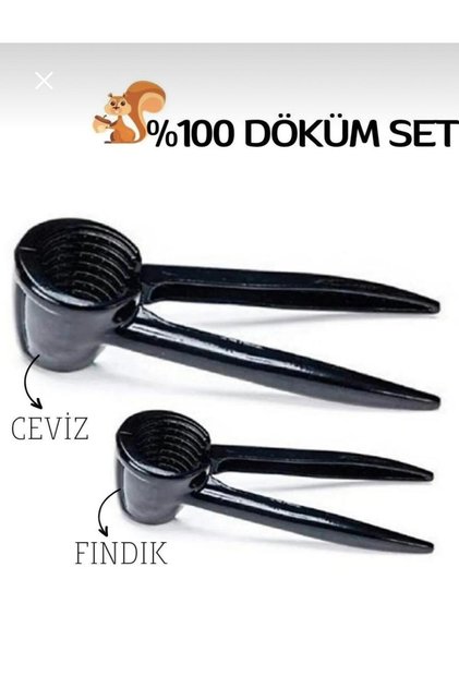 Washable Home Cast Iron Nut Cracker - Almond Hazelnut Cracker Black Set of 2