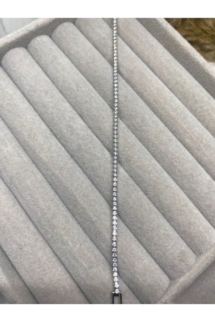 Zircon Stone Steel Silver and Gold Color Thin Waterway Bracelet (18 cm)