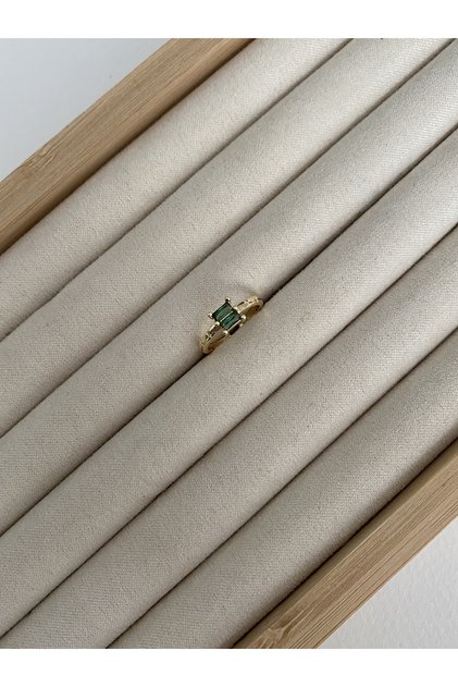 Pinky Finger Baguette Stone Minimal Bottom Adjustable Women's Ring