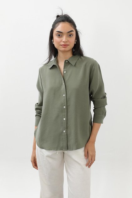 Women's Buttoned Short Shirt -20647Gml -