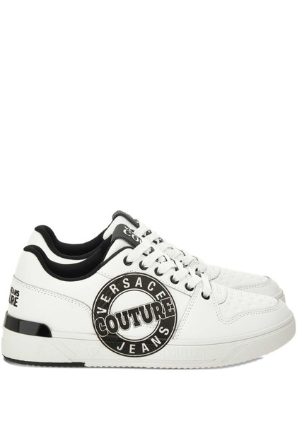 Versace Men's Logo Patterned Low-Top Leather White Sneaker - Main Image