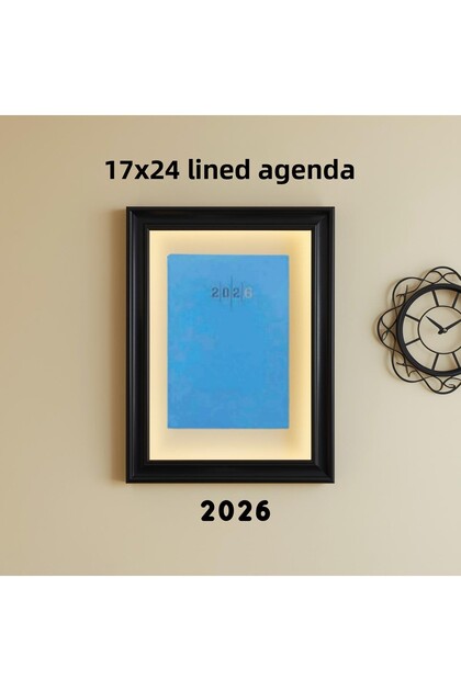 2026 أجاندا 17X24 مخطط أزرق فاتح