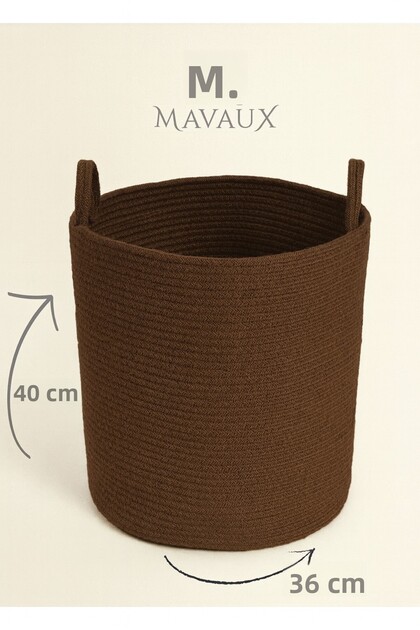 Handcrafted Textured Large Basket – 40 X 36 cm Decorative Home Organization, Toy and Laundry Organizer